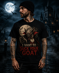 I Vant to Suck Your Goat – Vampire Chupacabra Graphic T-Shirt