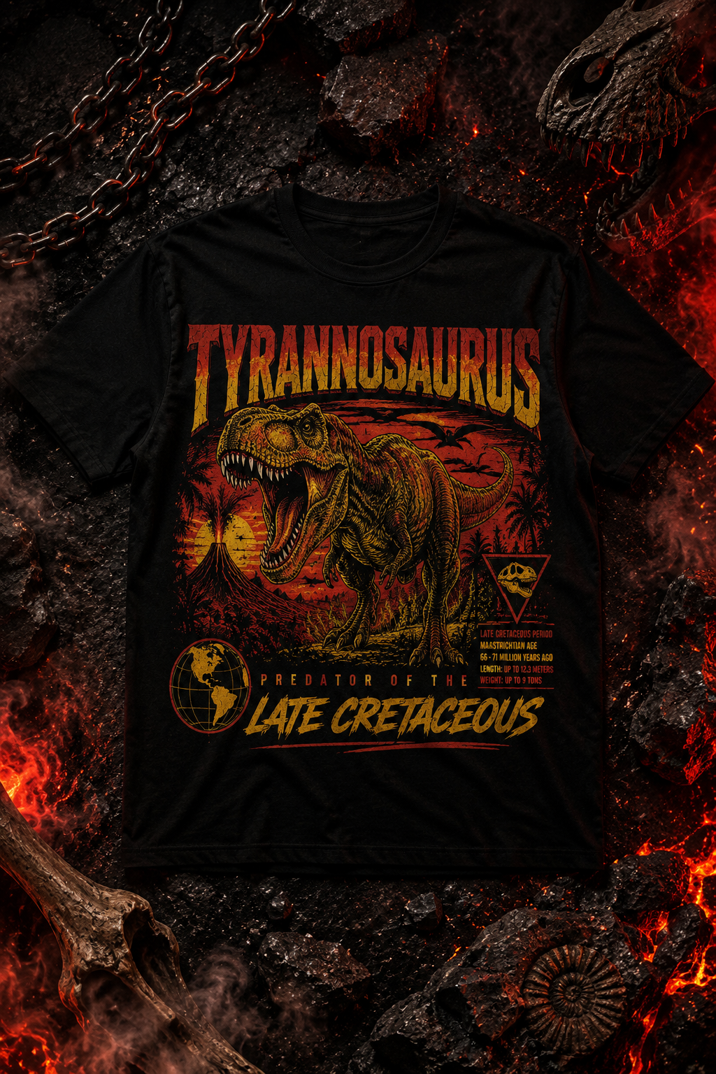 Tyrannosaurus T-Shirt — Vintage Late Cretaceous Dino Graphic Tee
