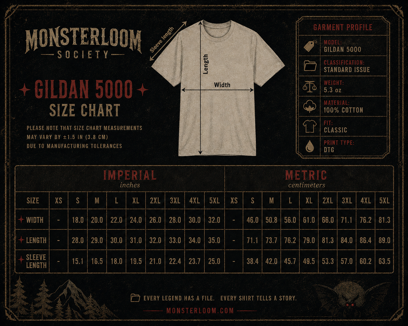 Wendigo Graphic Tee — Forest Horror Monster Shirt