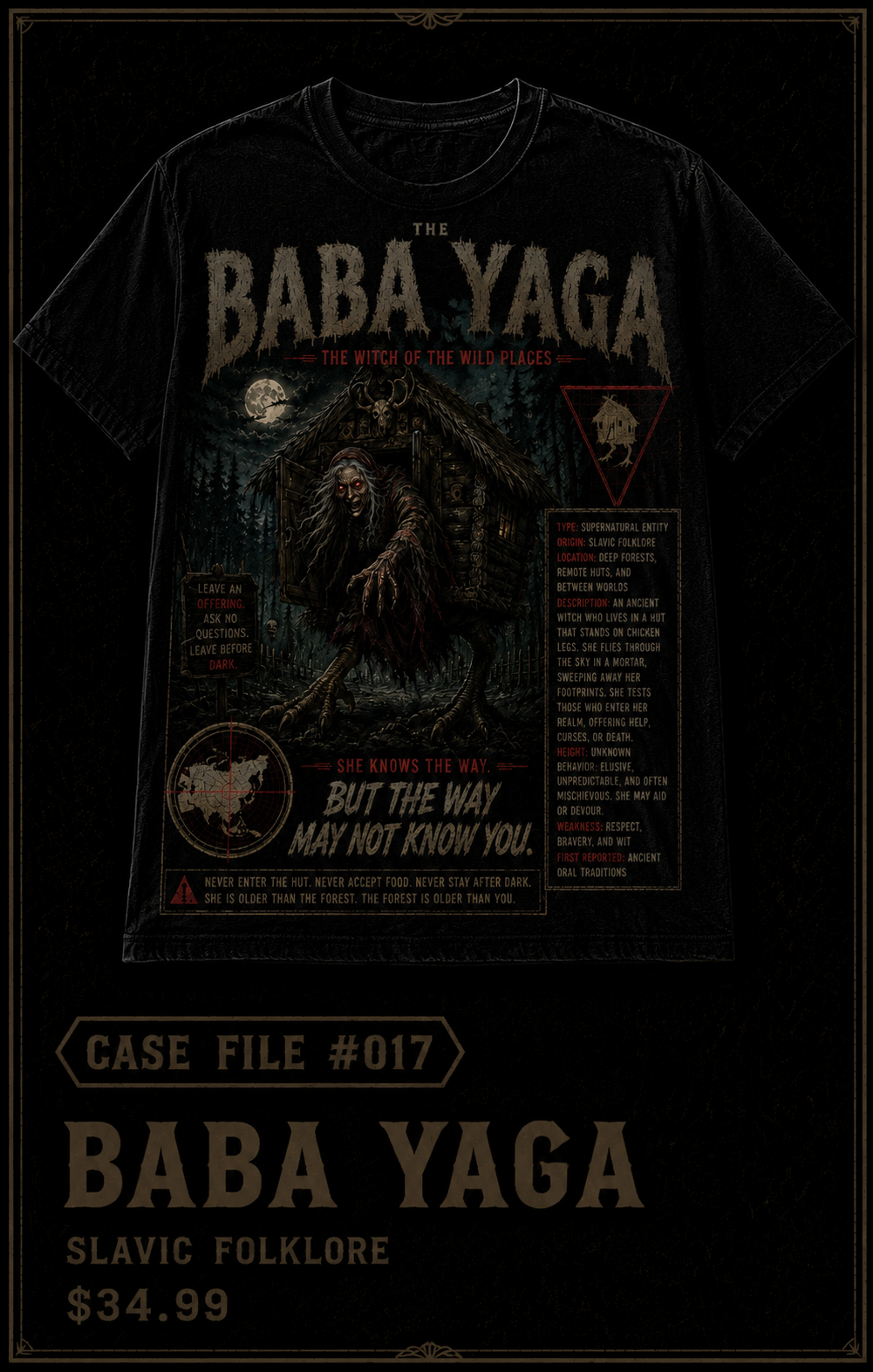 Case File 017: Baba Yaga – The Witch of the Deep Forest T-Shirt