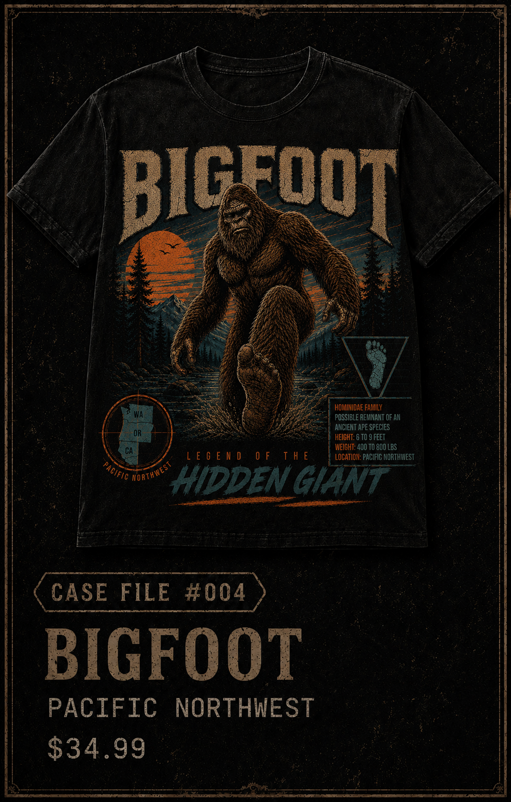 Case File 004: Bigfoot – Legend of the Forest Giant T-Shirt