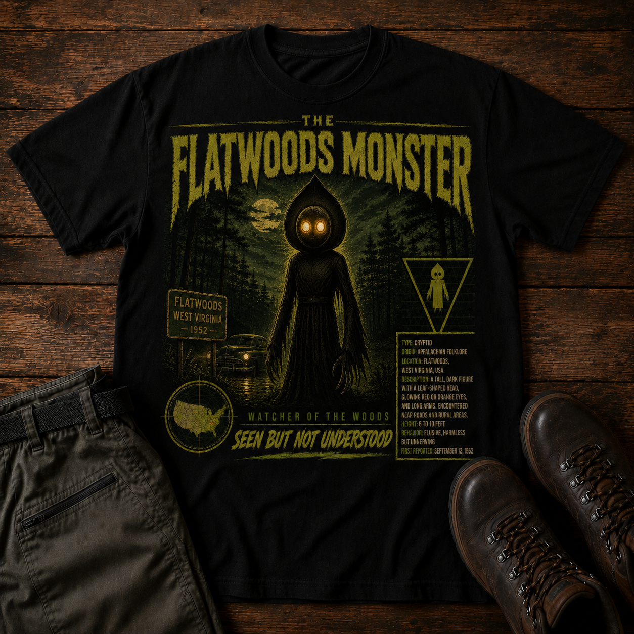 Case File 009: The Flatwoods Monster – The Braxton County Encounter T-Shirt