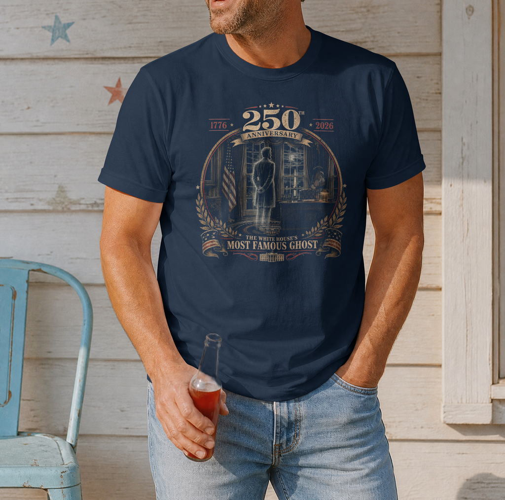 The White House's Most Famous Ghost | Abraham Lincoln Ghost | America's 250th Anniversary Limited Edition T-Shirt
