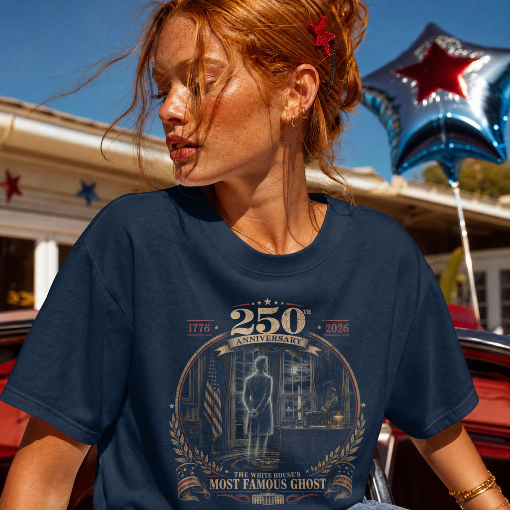 The White House's Most Famous Ghost | Abraham Lincoln Ghost | America's 250th Anniversary Limited Edition T-Shirt