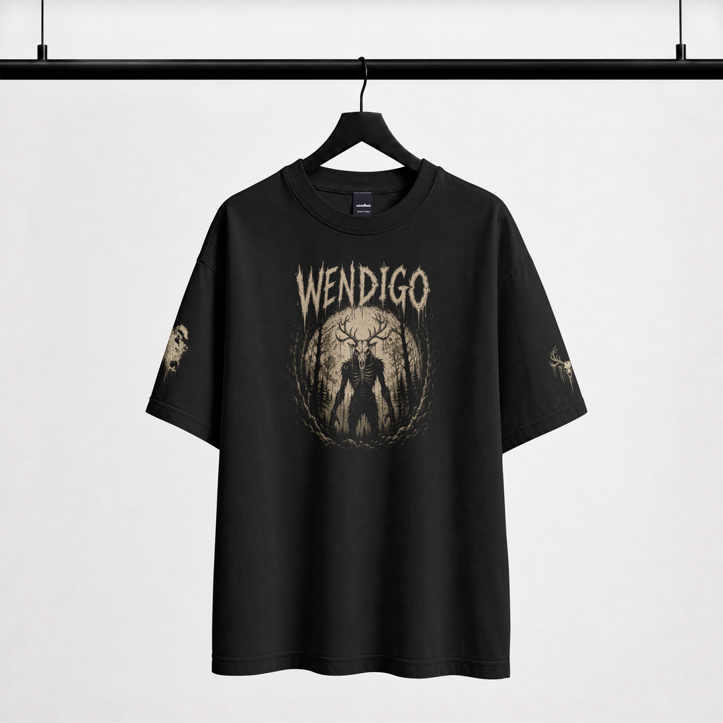 Wendigo Graphic Tee — Forest Horror Monster Shirt