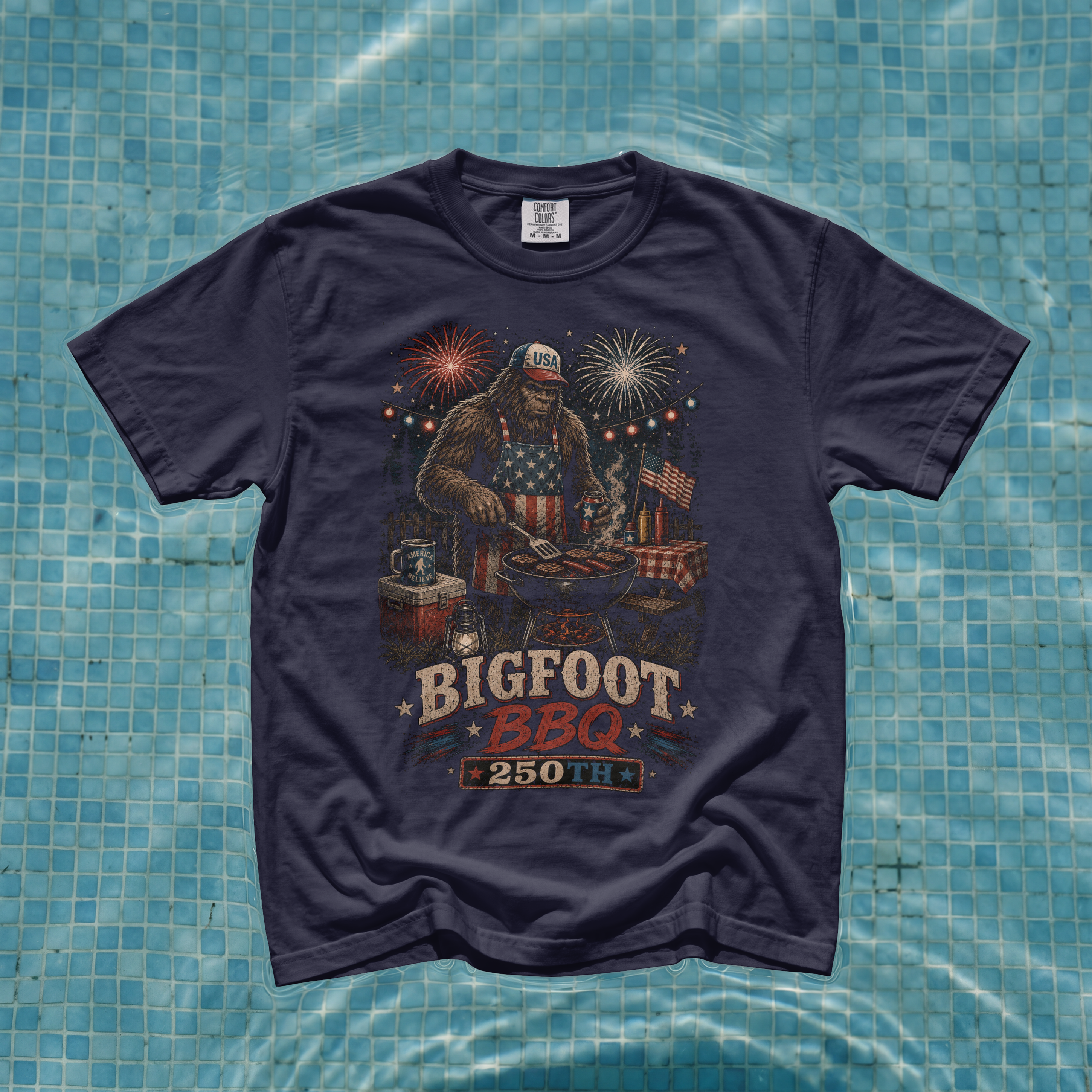 Bigfoot BBQ 250th Anniversary Shirt | Fourth of July Cryptid T-Shirt