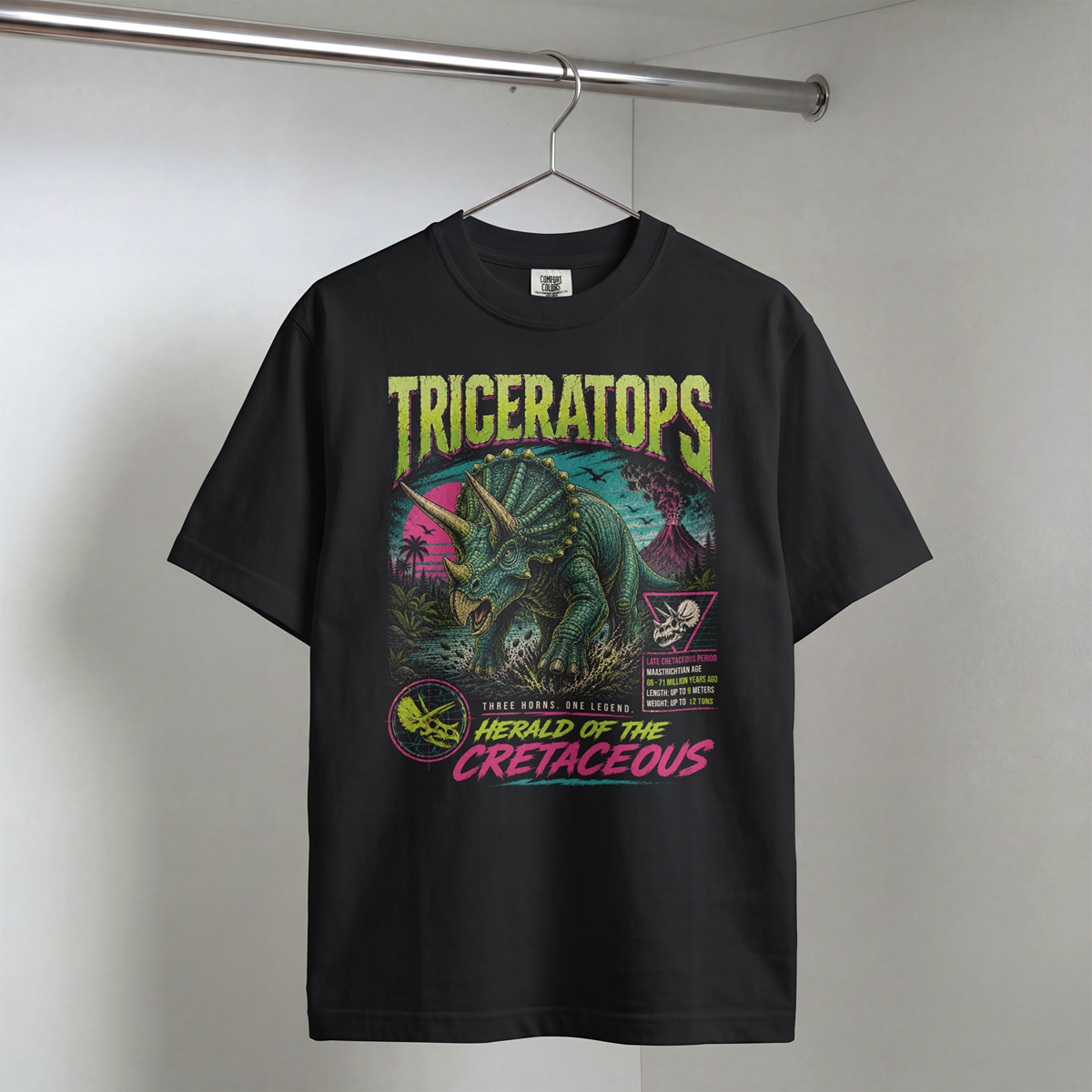 Triceratops – Herald of the Cretaceous Vintage Dinosaur T-Shirt