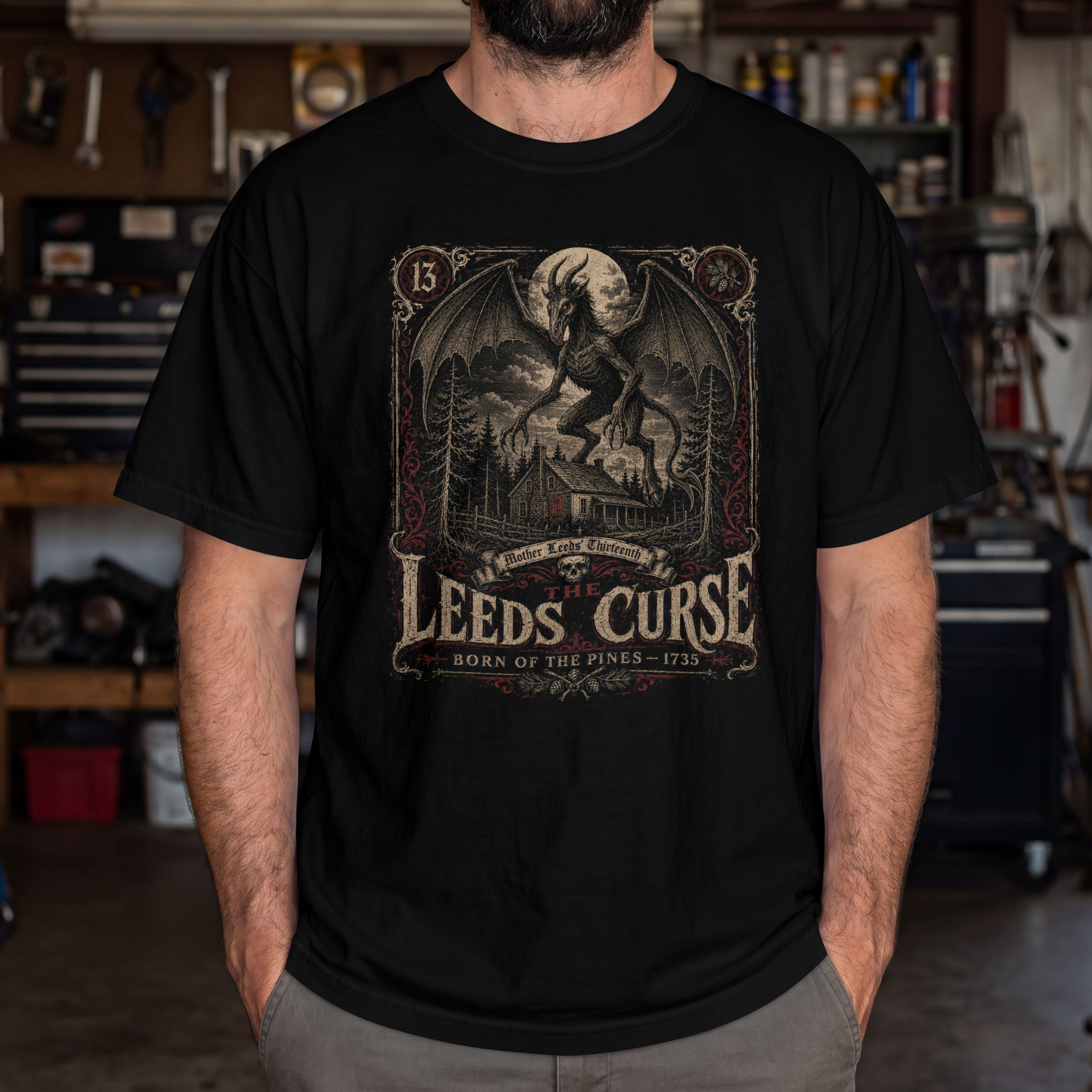 The Leeds Curse Jersey Devil Shirt – Limited Edition Pine Barrens Cryptid Tee