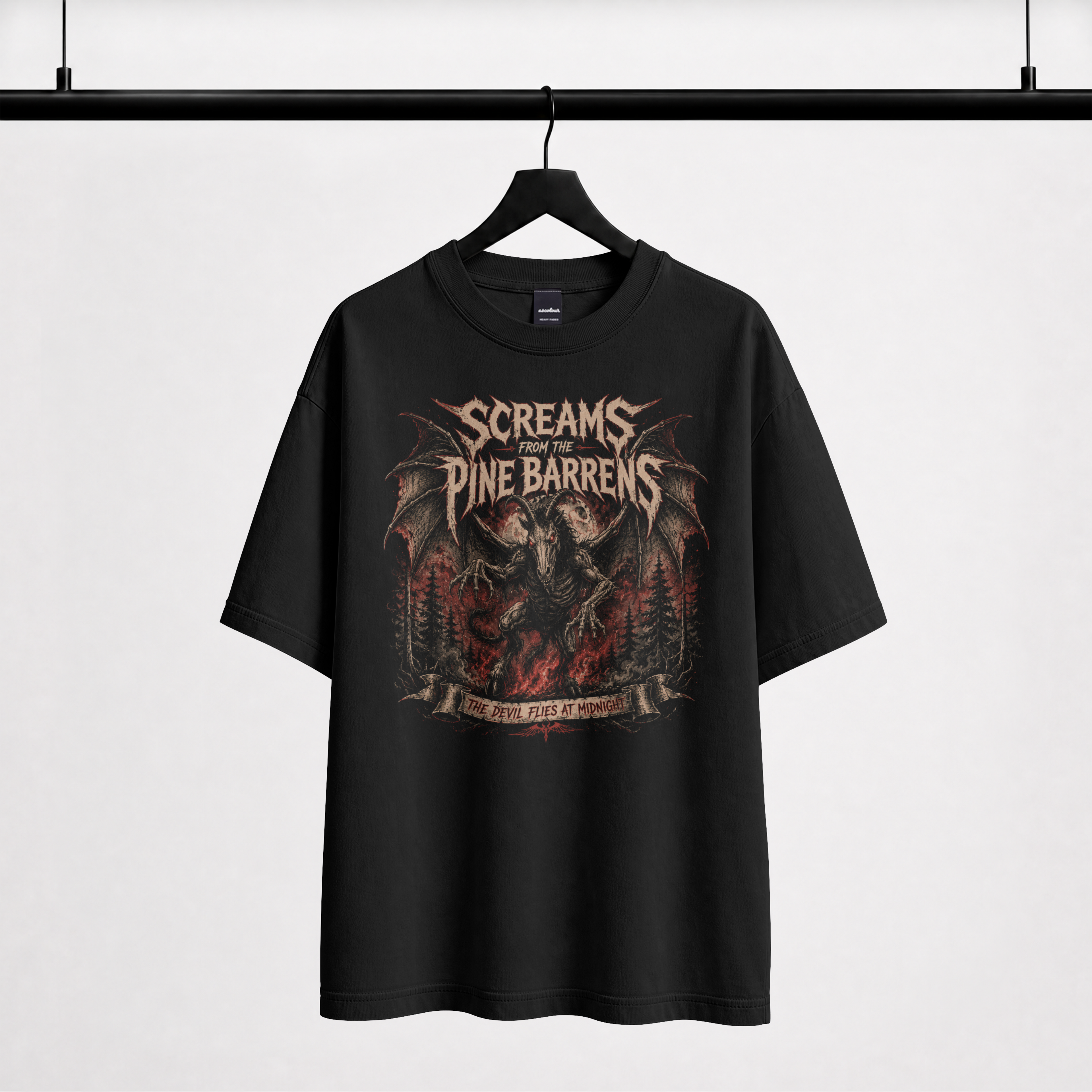 Screams From the Pine Barrens Shirt – Jersey Devil Heavy Metal Cryptid Tee