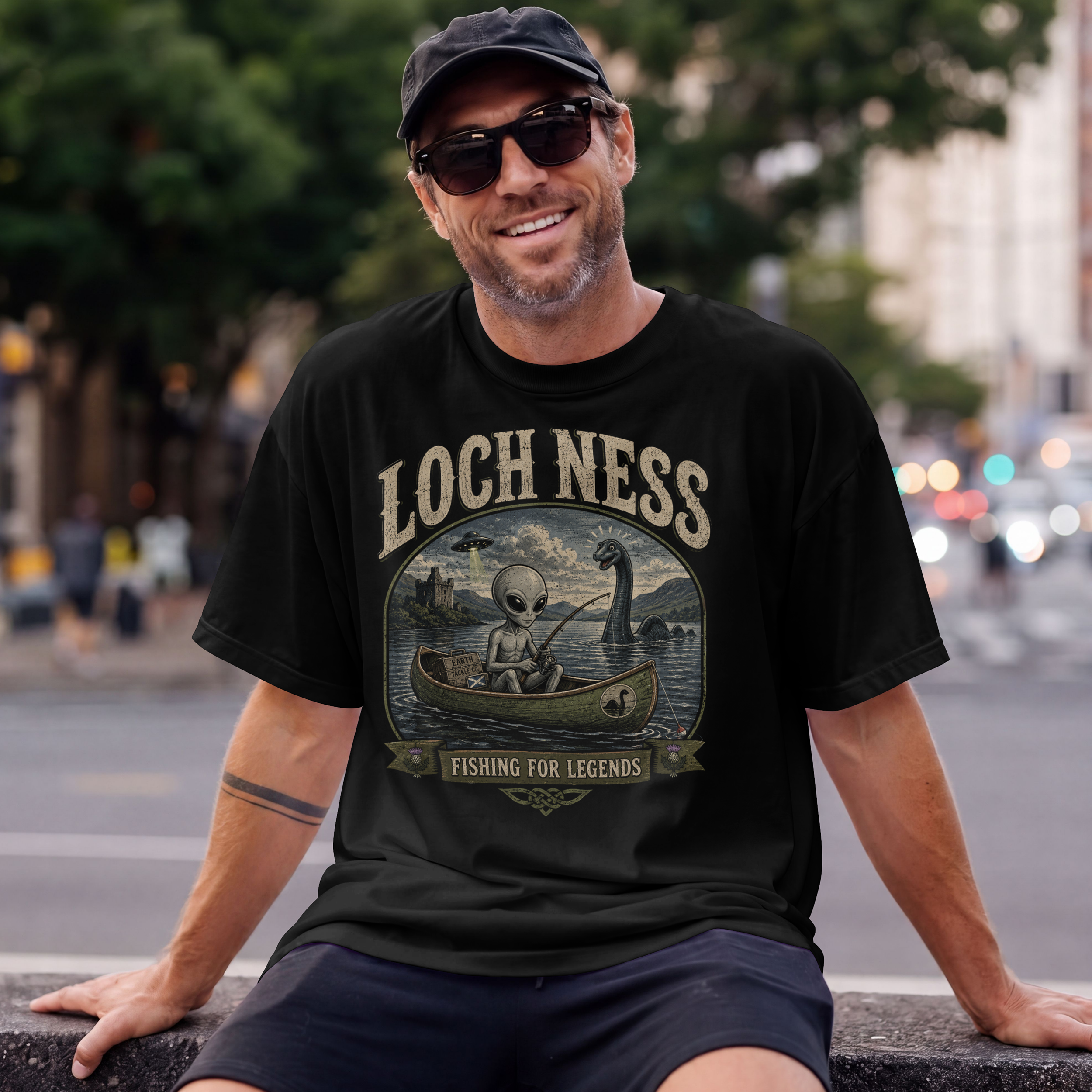 Fishing for Legends Alien and Nessie T-Shirt