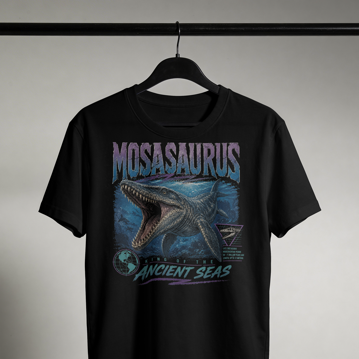 Mosasaurus – King of the Ancient Seas Vintage Marine Reptile T-Shirt