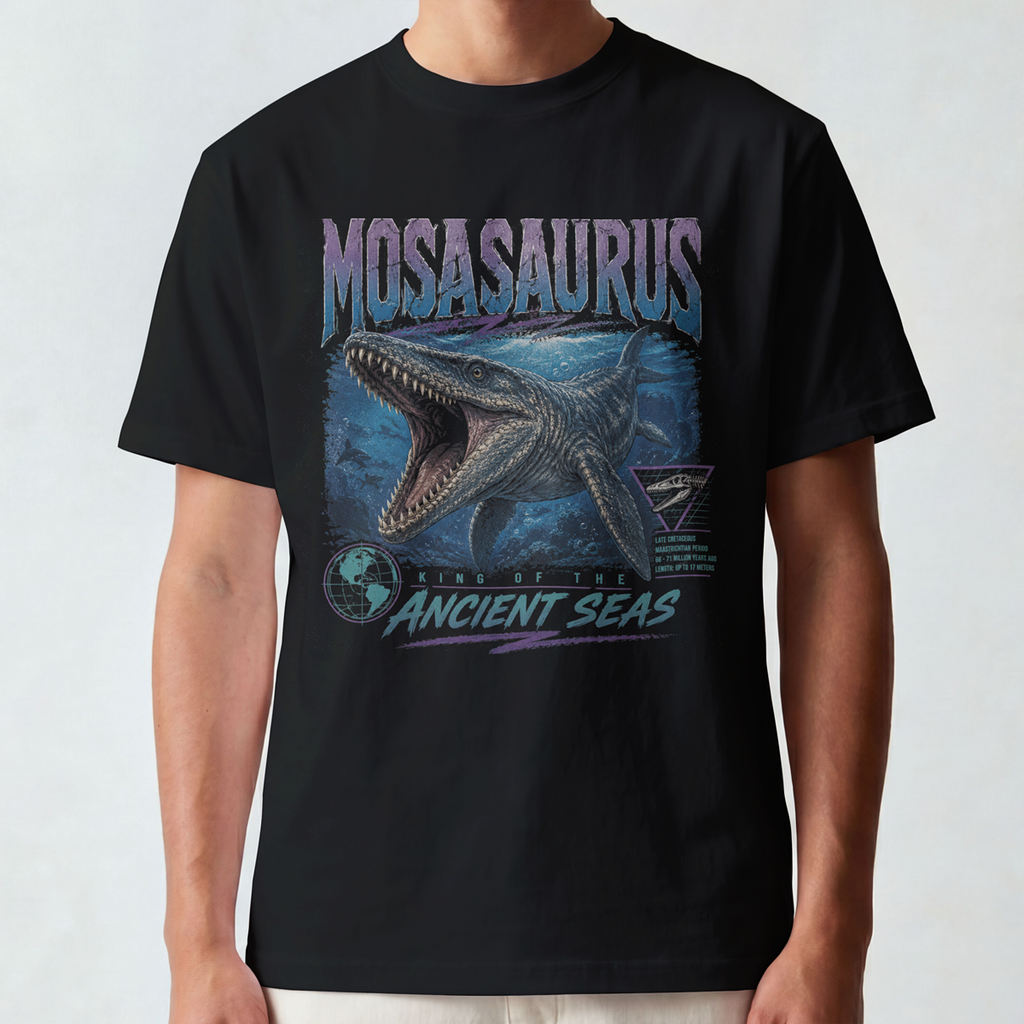 Mosasaurus – King of the Ancient Seas Vintage Marine Reptile T-Shirt