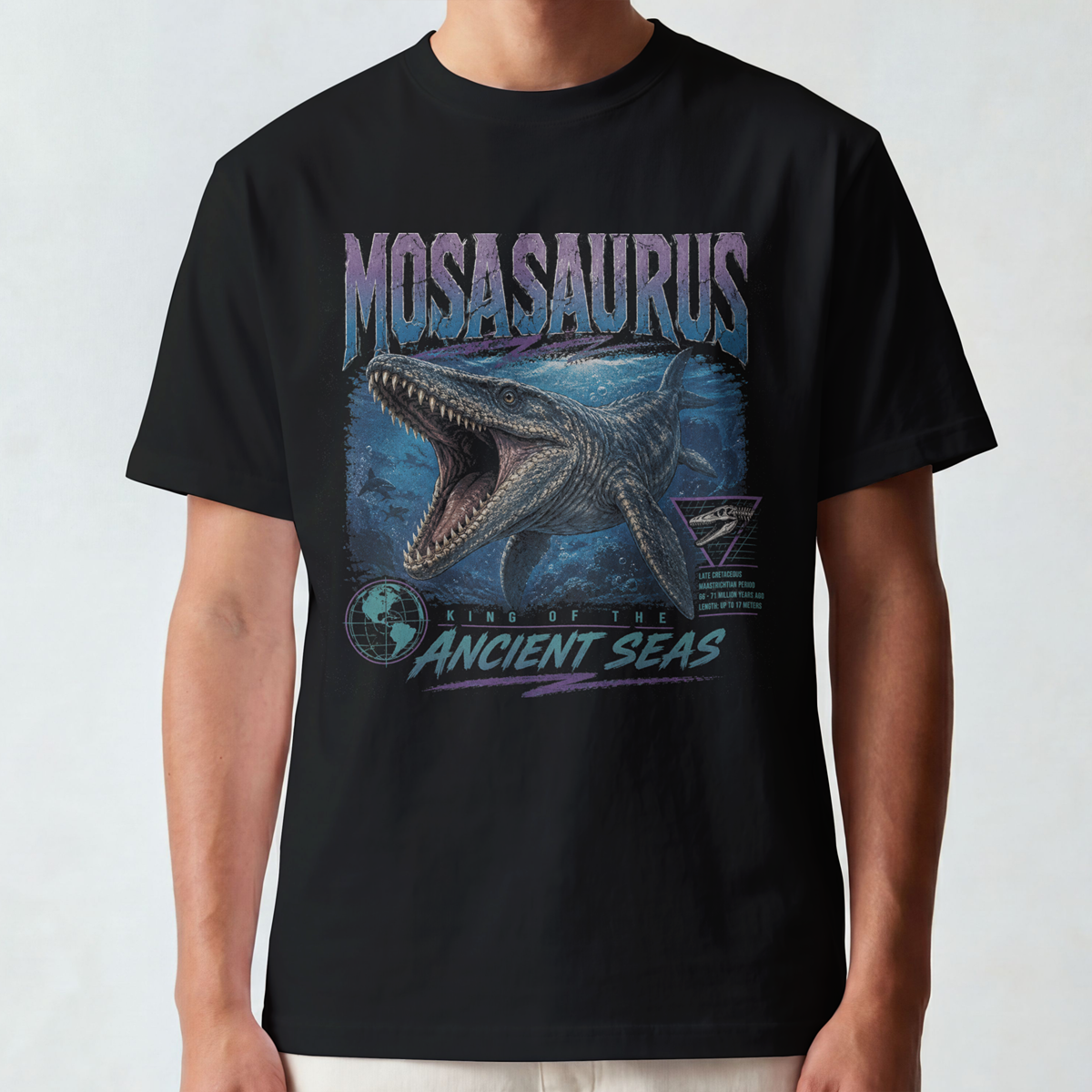 Mosasaurus – King of the Ancient Seas Vintage Marine Reptile T-Shirt
